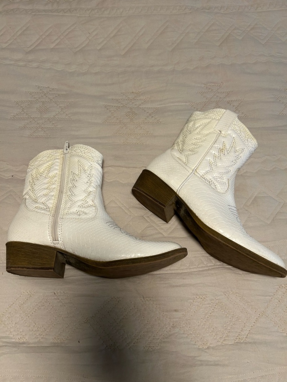 White Western Ankle Boot